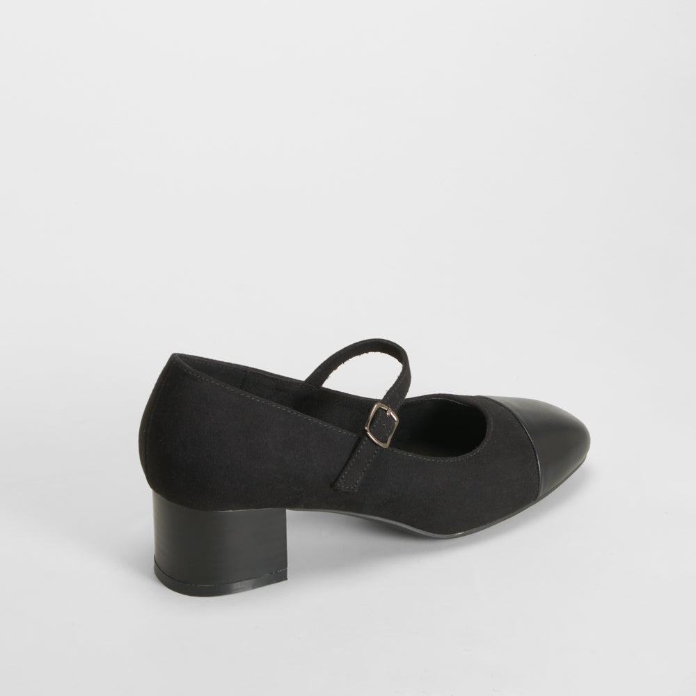 Zapato salón tacón medio negro COMFEET