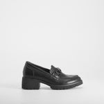 Mocasín tacón ancho negro COMFEET