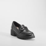 Mocasín tacón ancho negro COMFEET