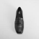 Mocasín tacón bajo forrado negro COMFEET