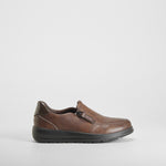 Zapato piel cremallera marrón 24HORAS