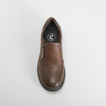 Zapato piel cremallera marrón 24HORAS