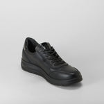 Zapato plano cordones piel negra COMFEET