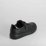 Zapato plano cordones piel negra COMFEET