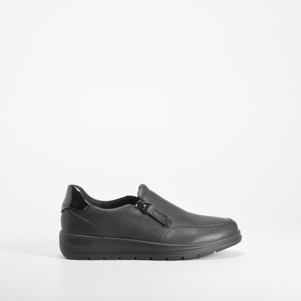 Zapato confort cremallera negro COMFEET