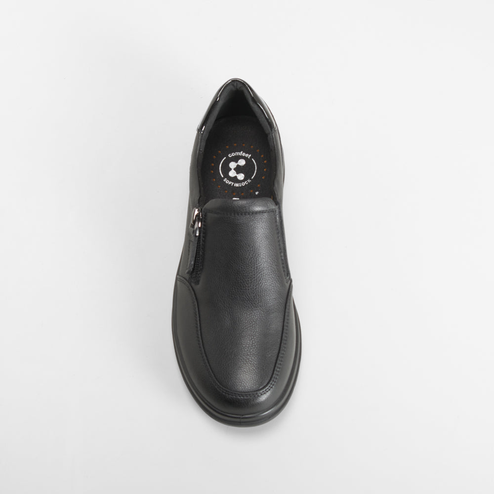 Zapato confort cremallera negro COMFEET