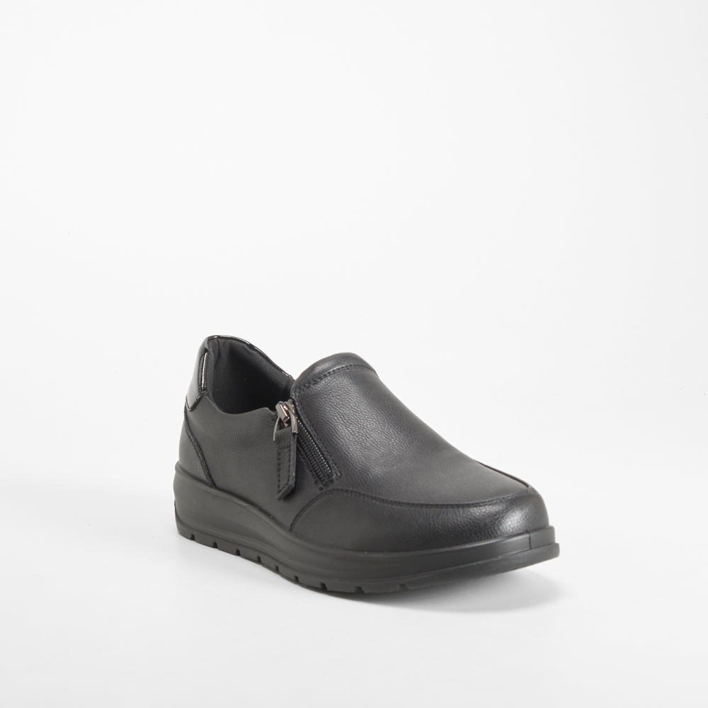 Zapato confort cremallera negro COMFEET