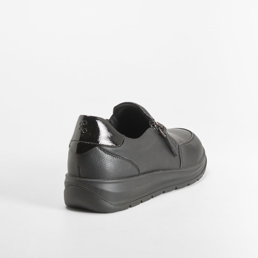 Zapato confort cremallera negro COMFEET