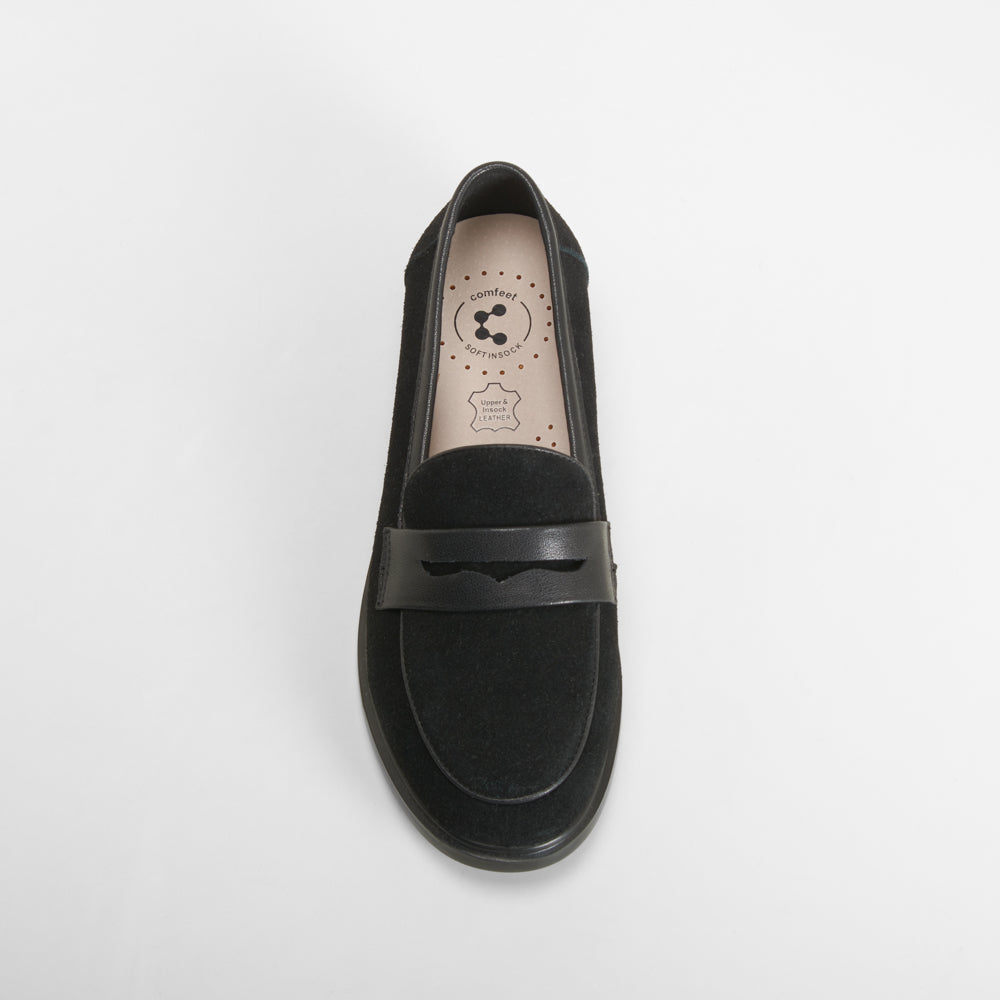 Mocasín serraje piel negro COMFEET