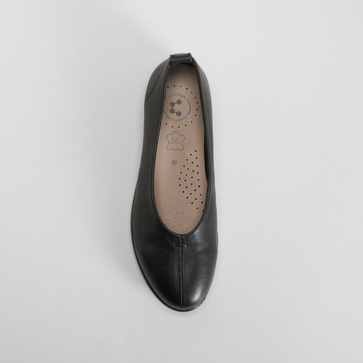 Bailarina confort pluma negra COMFEET