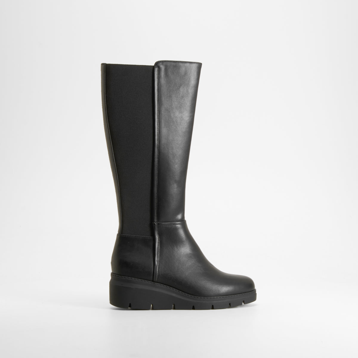 Bota alta cuña negra COMFEET