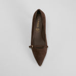 Zapato tacón marrón hebilla FOSCO
