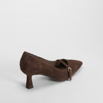 Zapato tacón marrón hebilla FOSCO