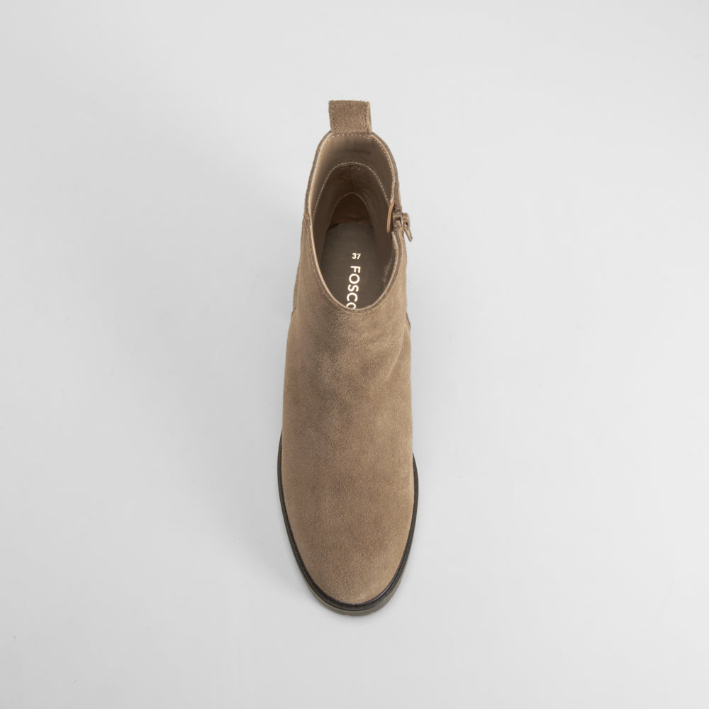 Botín tacón plataforma beige FOSCO