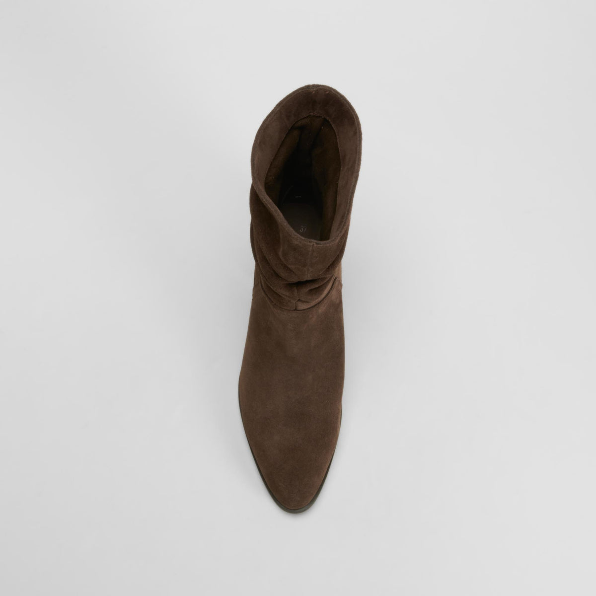 Botín tacón marrón caña arrugada FOSCO