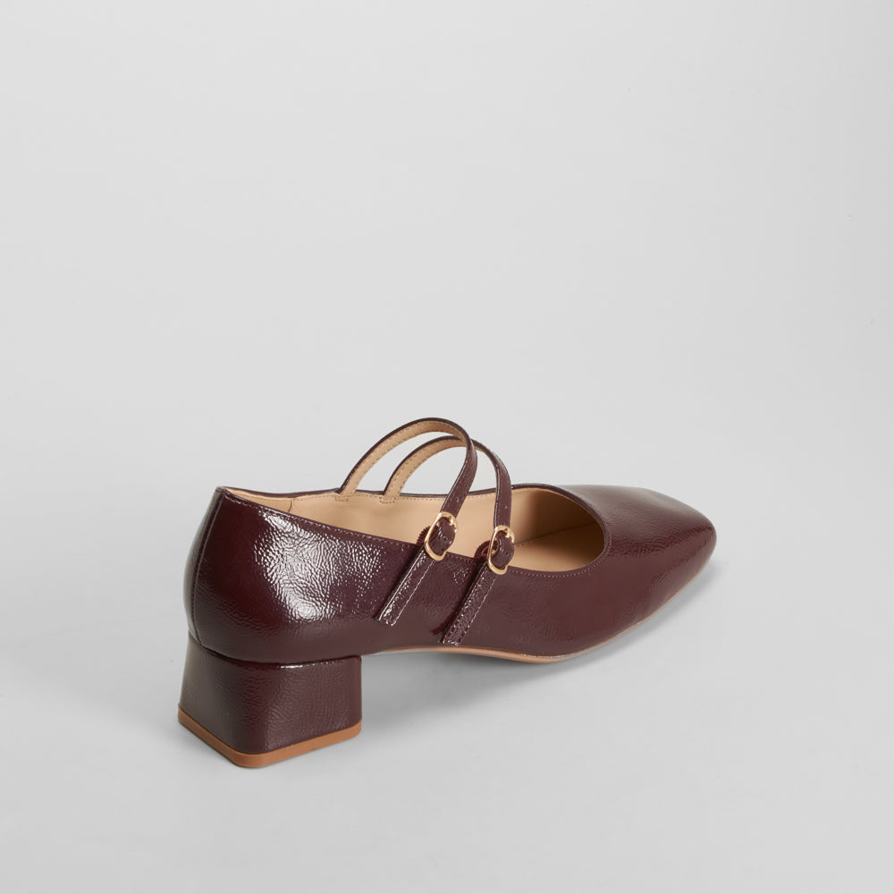 Zapato tacón ancho burdeos PICCOLA PIU