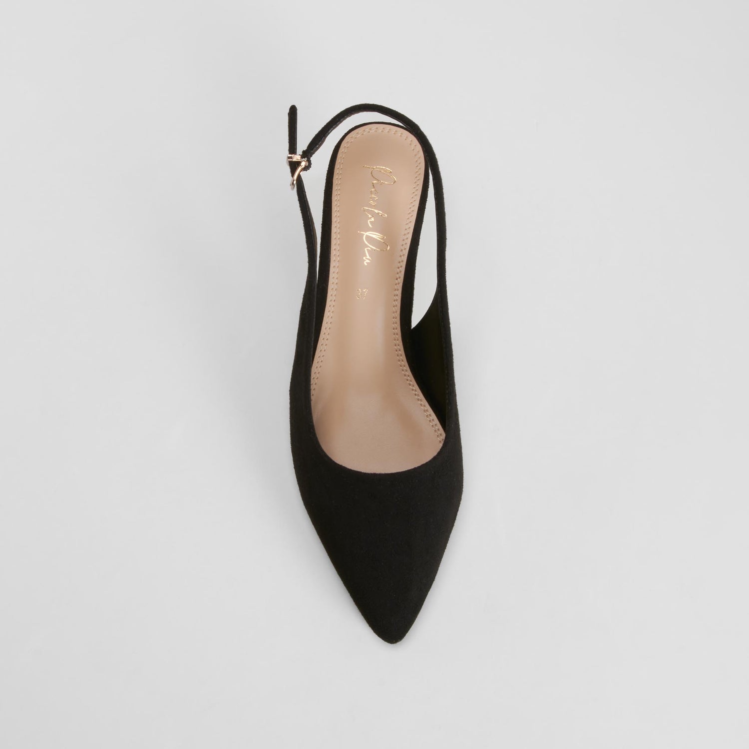 Zapato tacón destalonado salón negro PICCOLA PIU