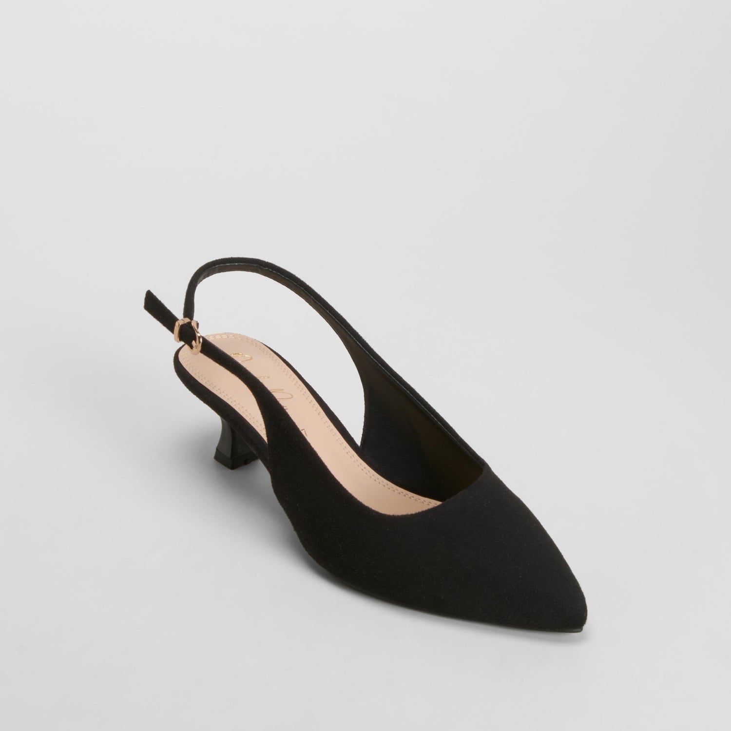 Zapato tacón destalonado salón negro PICCOLA PIU