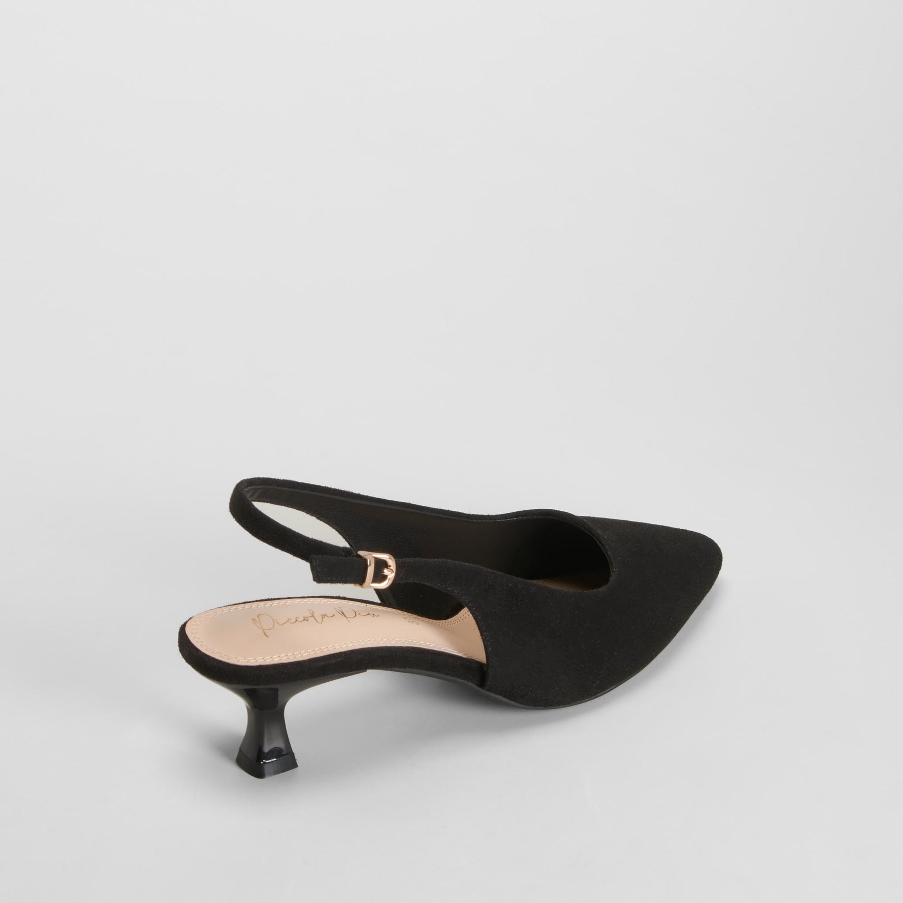 Zapato tacón destalonado salón negro PICCOLA PIU