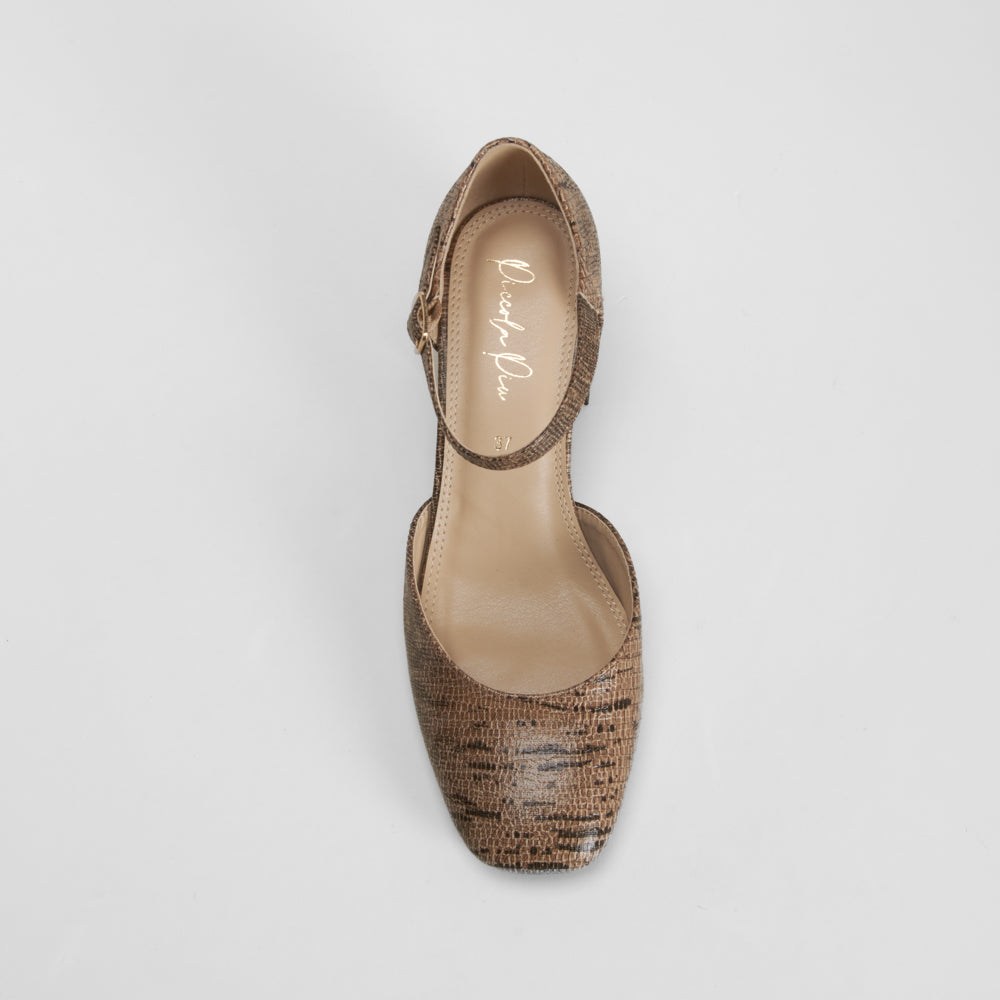 Zapato tacón medio beige elegante PICCOLA PIU