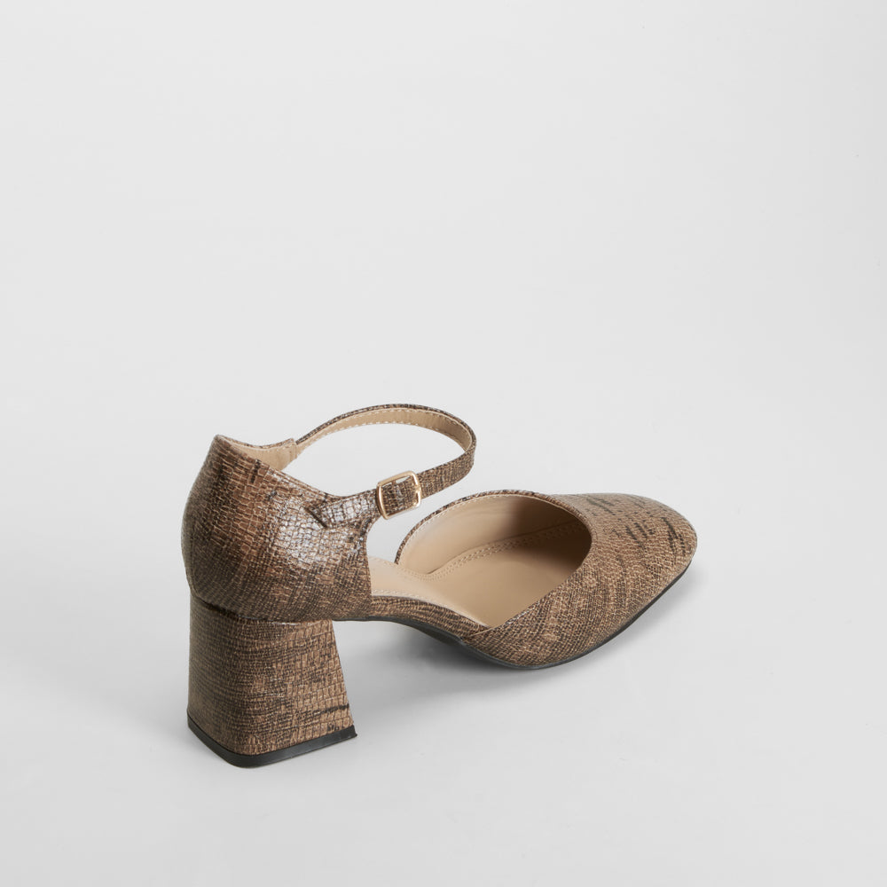 Zapato tacón medio beige elegante PICCOLA PIU