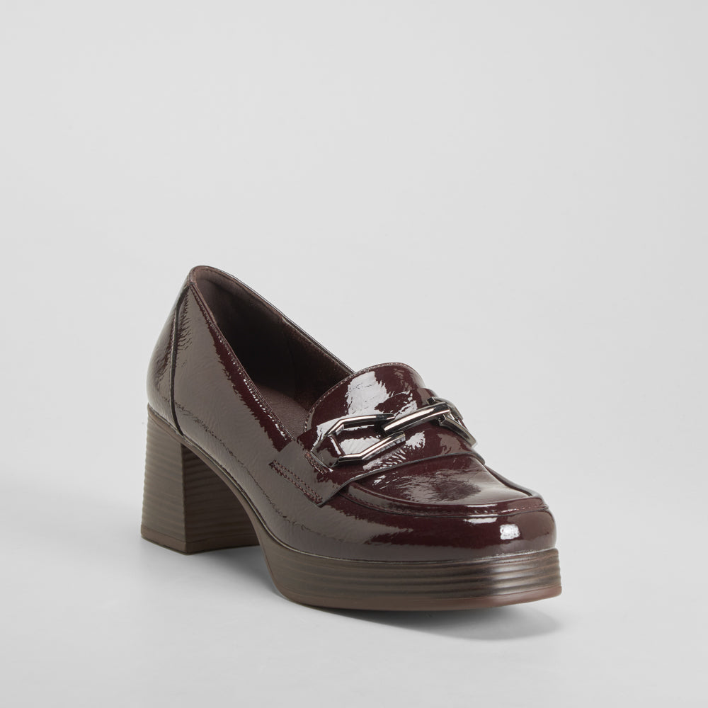 Zapato tacón ancho y plataforma rojo PICCOLA PIU