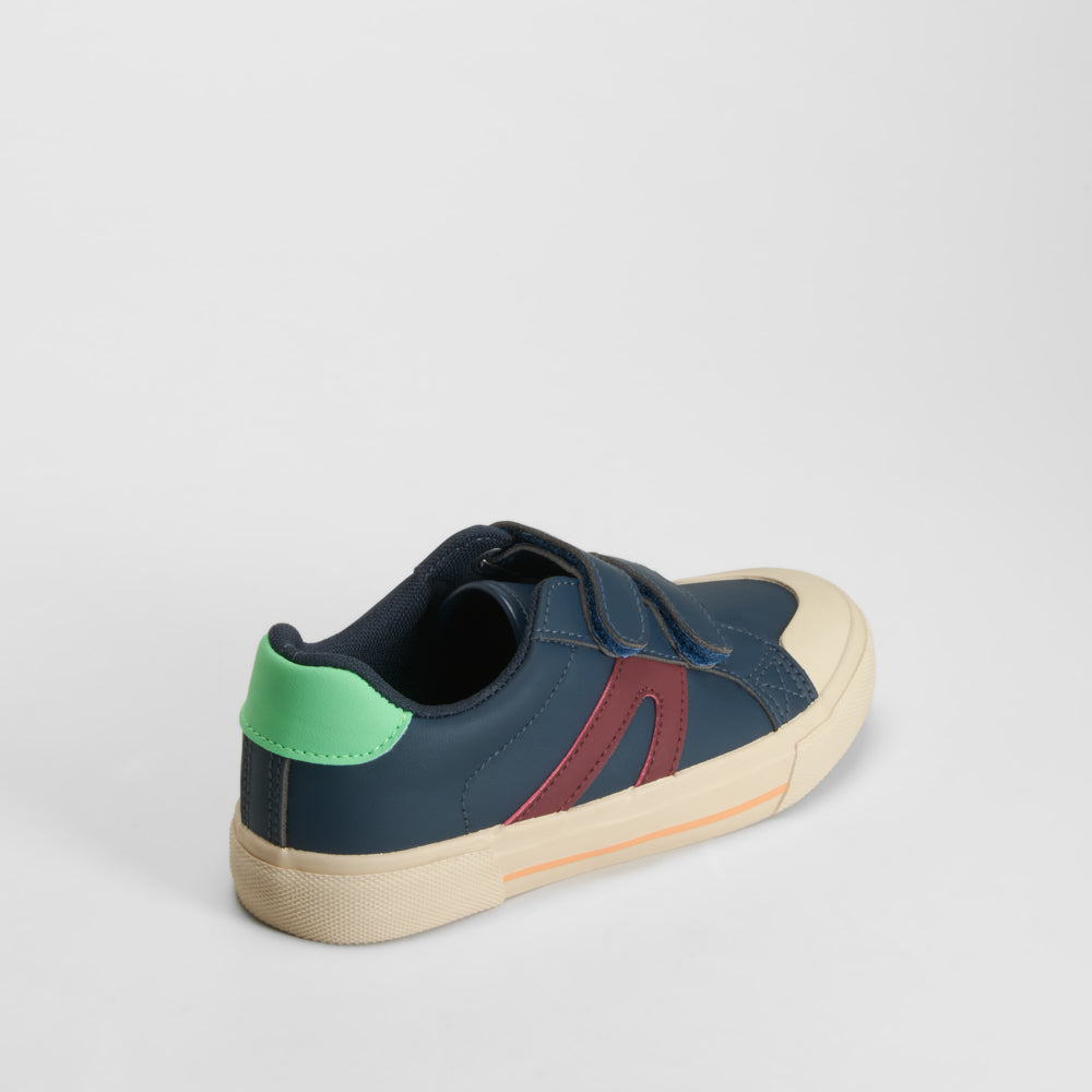 Zapatilla casual azul con tiras ajuste SEVEN FIVE
