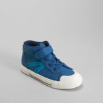 Zapatilla alta velcro y cordones azul SEVEN FIVE
