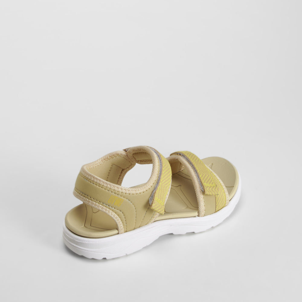 Sandalia beige tiras anchas suela blanca UTWO