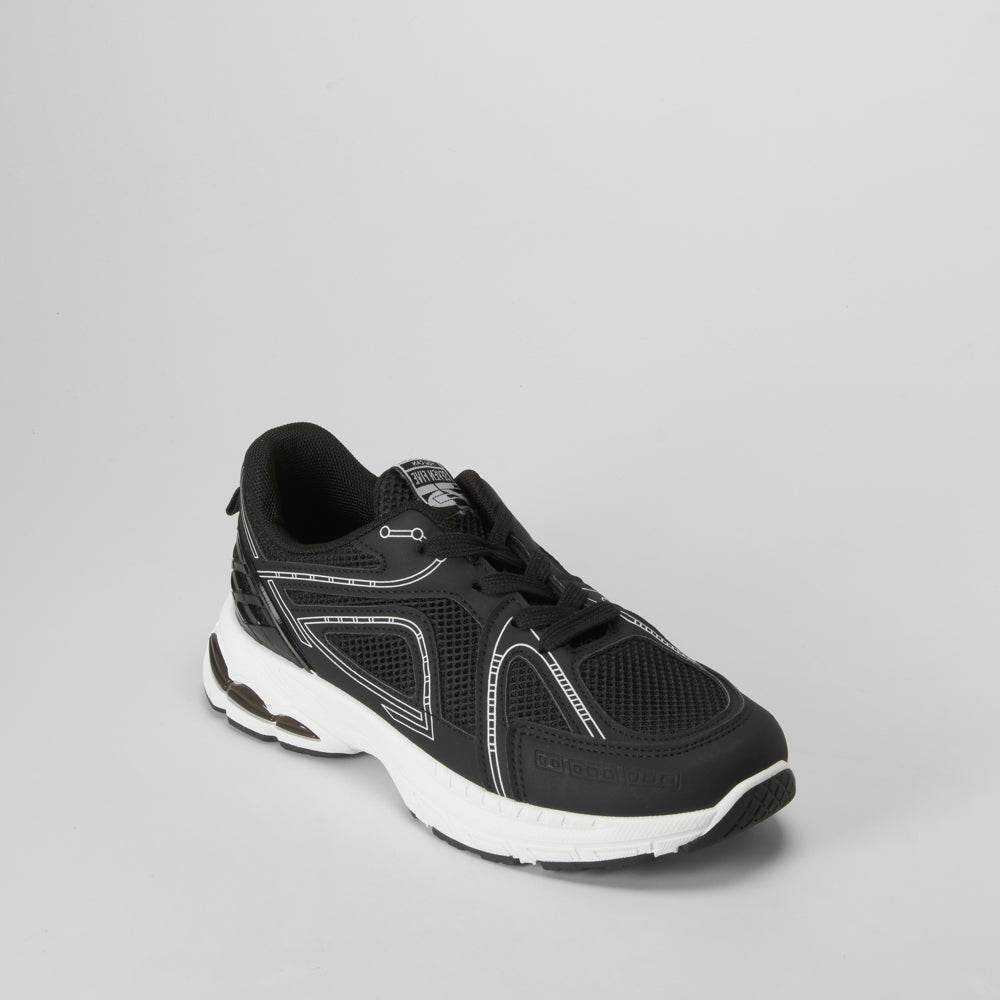 Zapatilla deportiva costuras negra SEVEN FIVE
