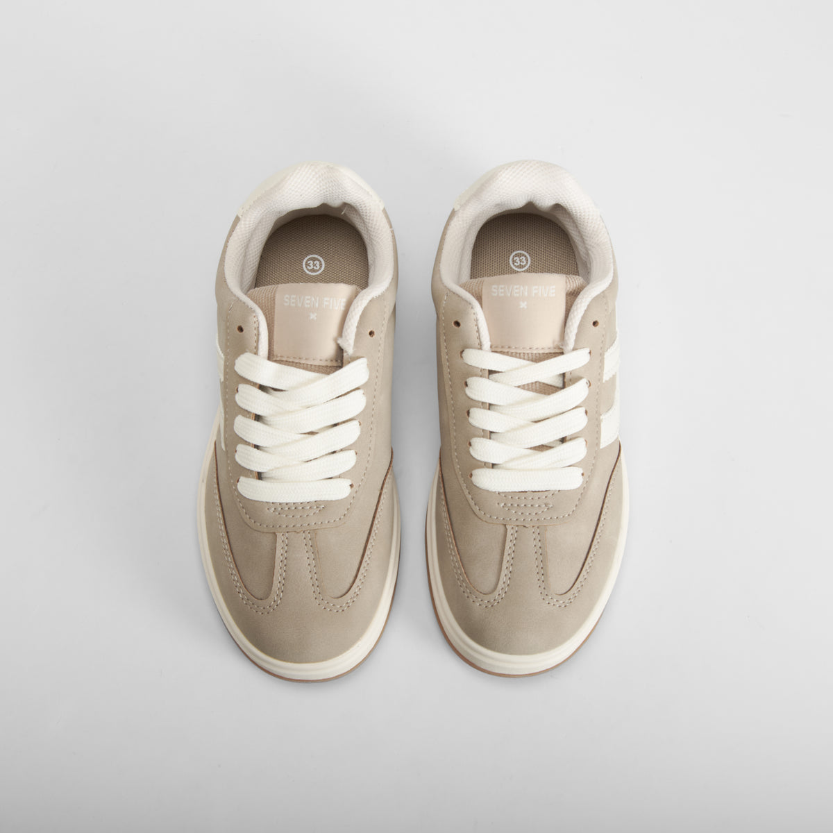 Zapatilla casual cordones beige SEVEN FIVE