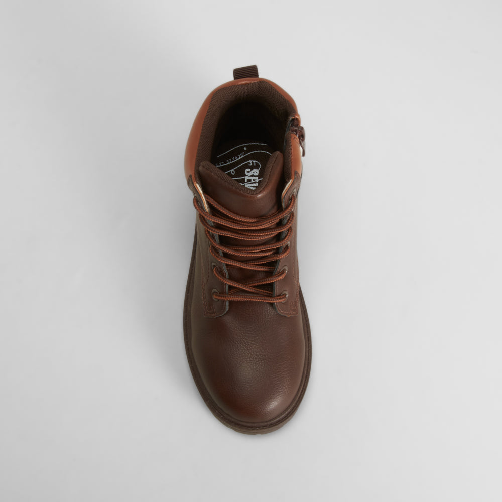 Botín con cordones marrón SEVEN FIVE