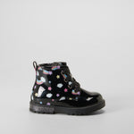 Bota militar charol fantasía bebé negra BACHE