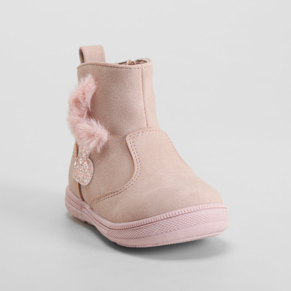 Bota pompon cierre velcro bebé rosa BACHE