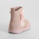 Bota pompon cierre velcro bebé rosa BACHE