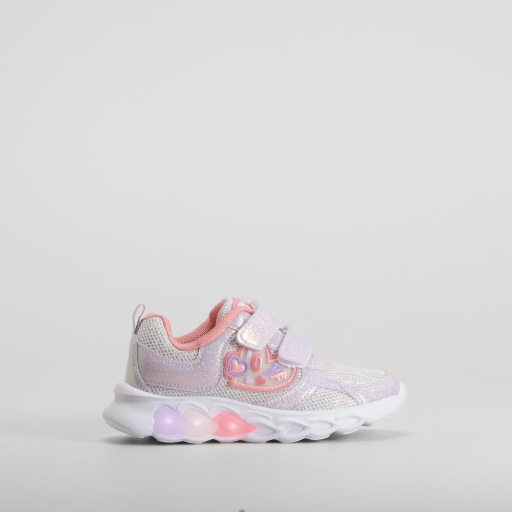 Zapatilla deportiva de luces y brillo morado BEPPI