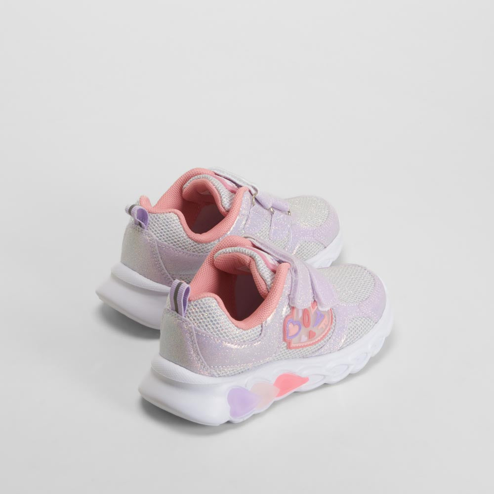 Zapatilla deportiva de luces y brillo morado BEPPI