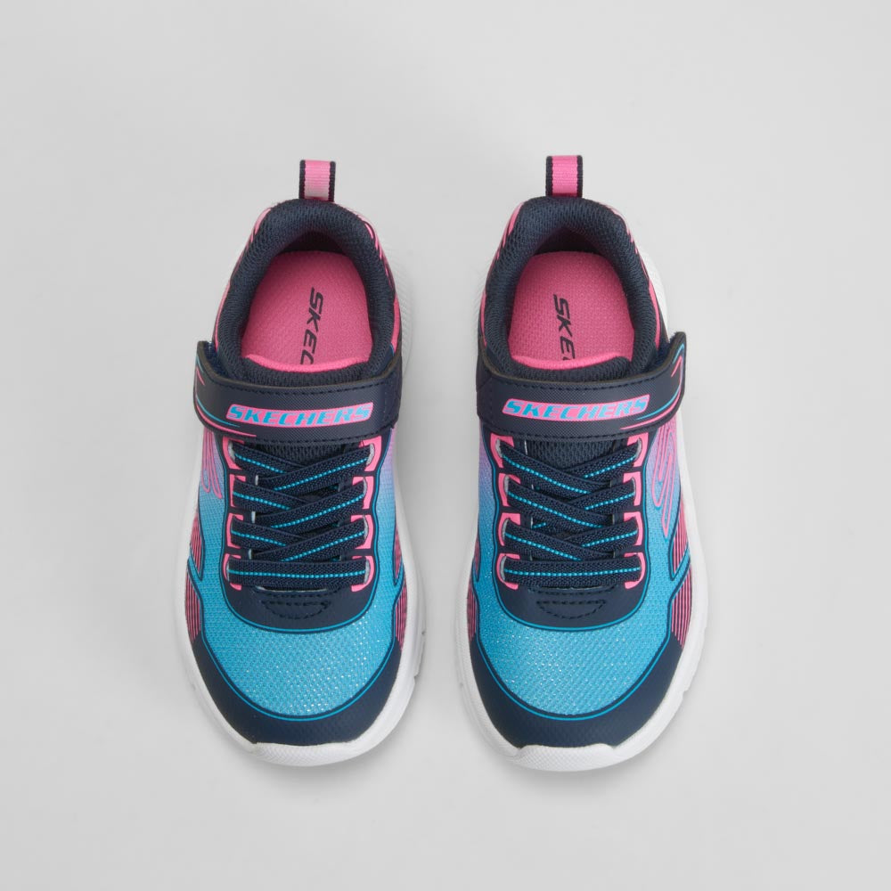 Deportiva Microspec Advance azul y rosa SKECHERS