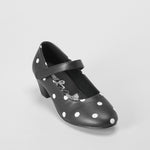 Zapato flamenco lunares tacón bajo negro OH GIRL!
