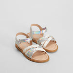 Sandalia multitiras brillantes blanca OH GIRL!