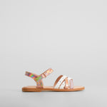 Sandalia multitiras print brillo rosa OH GIRL!