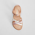 Sandalia multitiras print brillo rosa OH GIRL!