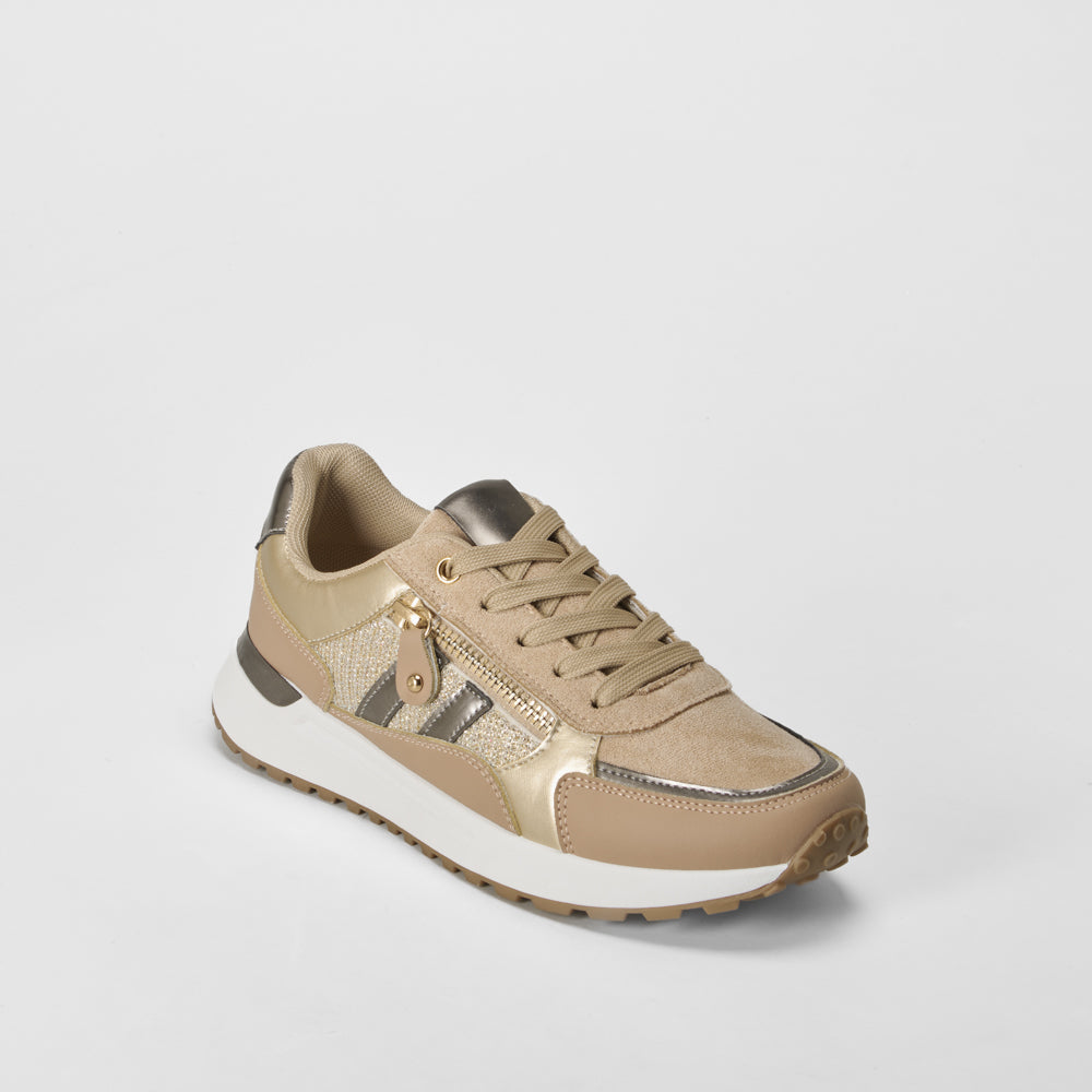 Retrorunning con detalles metálicos beige OH GIRL!