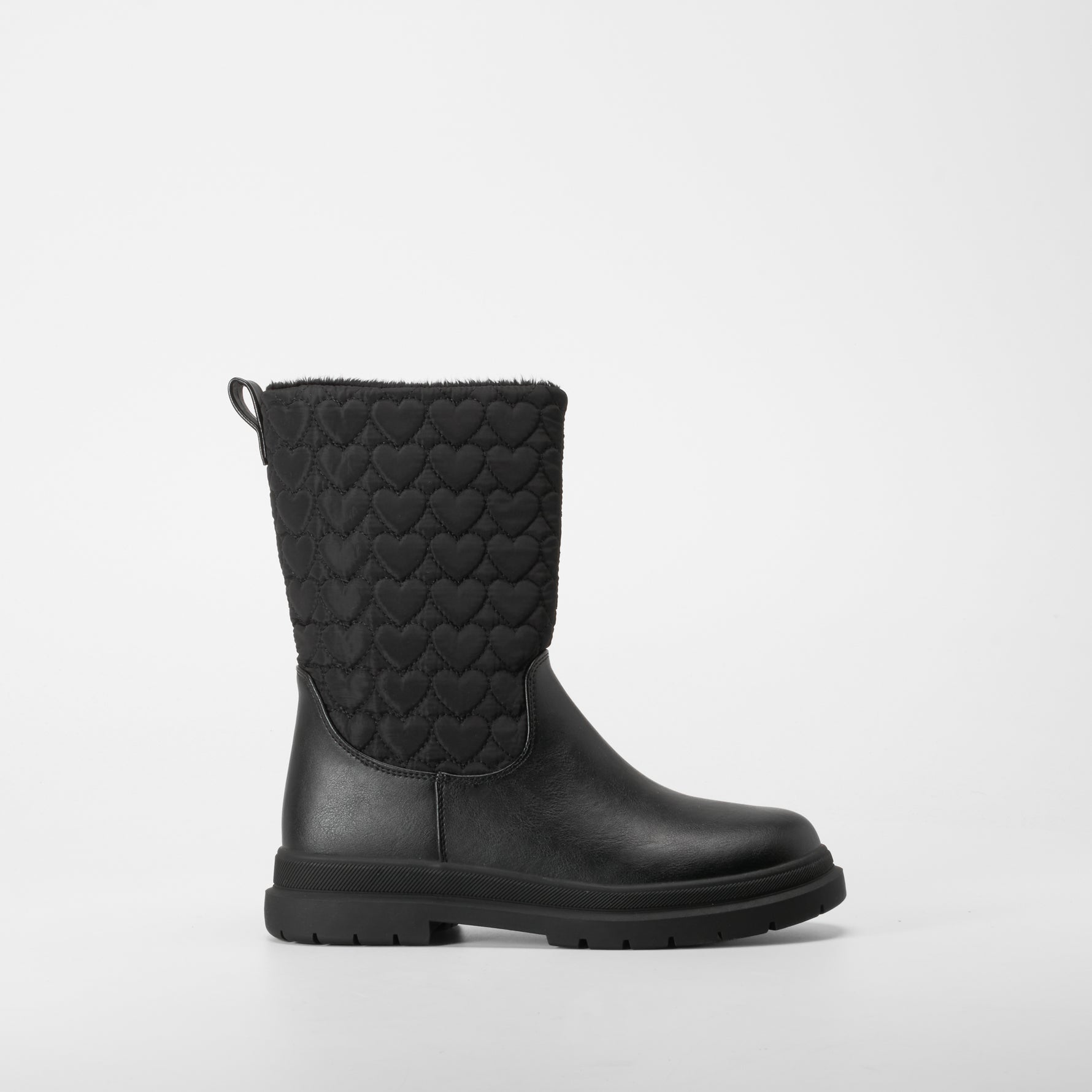 Bota alta acolchada corazones negra OH GIRL!