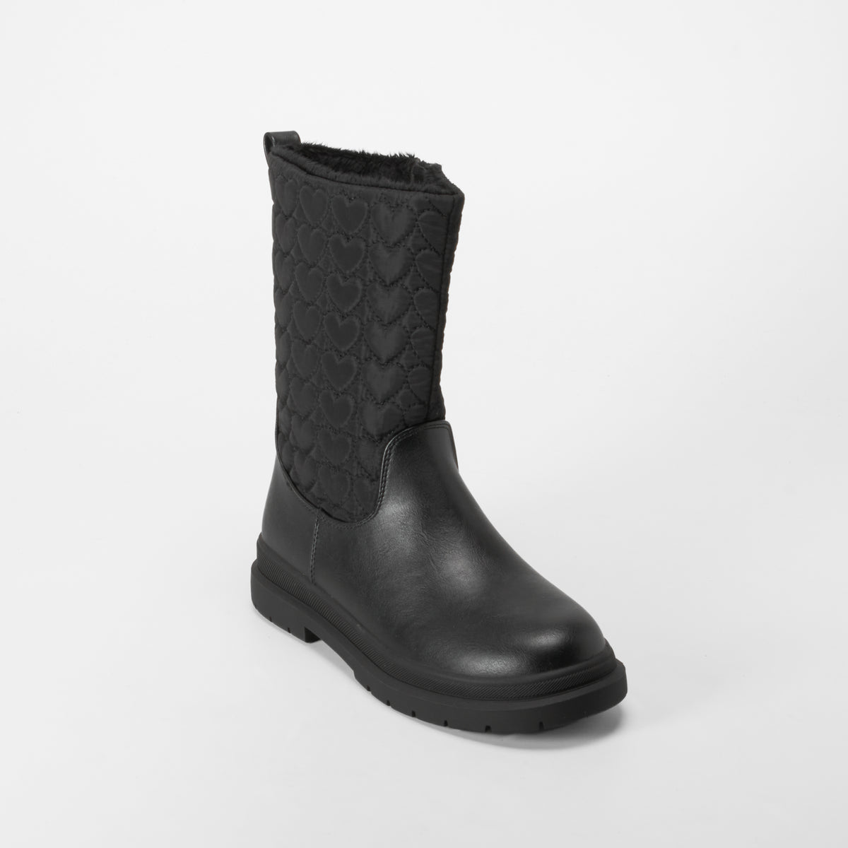 Bota alta acolchada corazones negra OH GIRL!