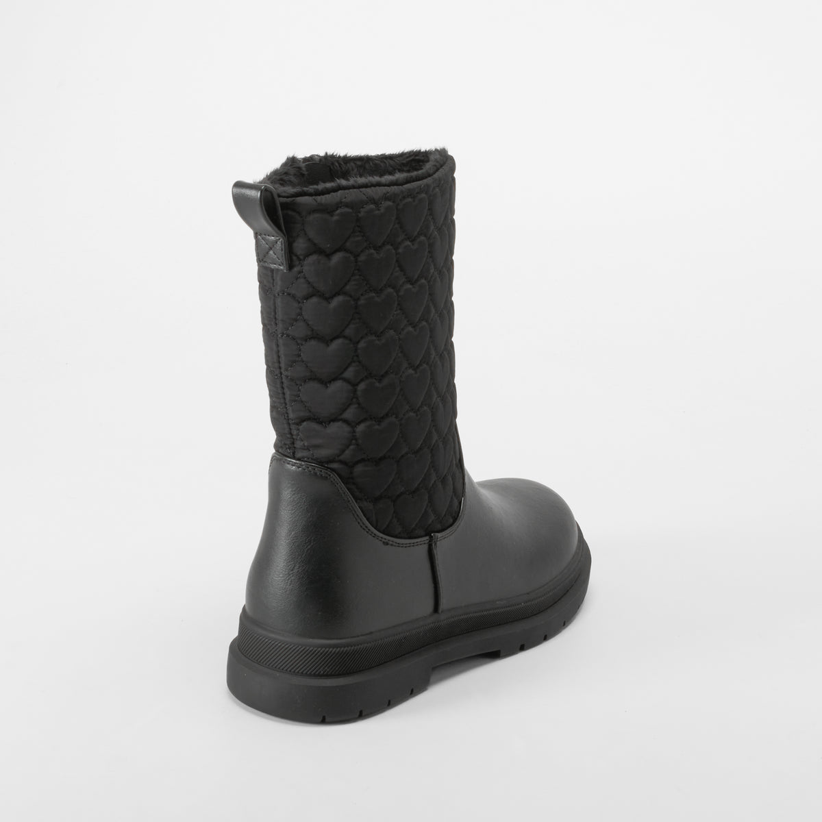 Bota alta acolchada corazones negra OH GIRL!