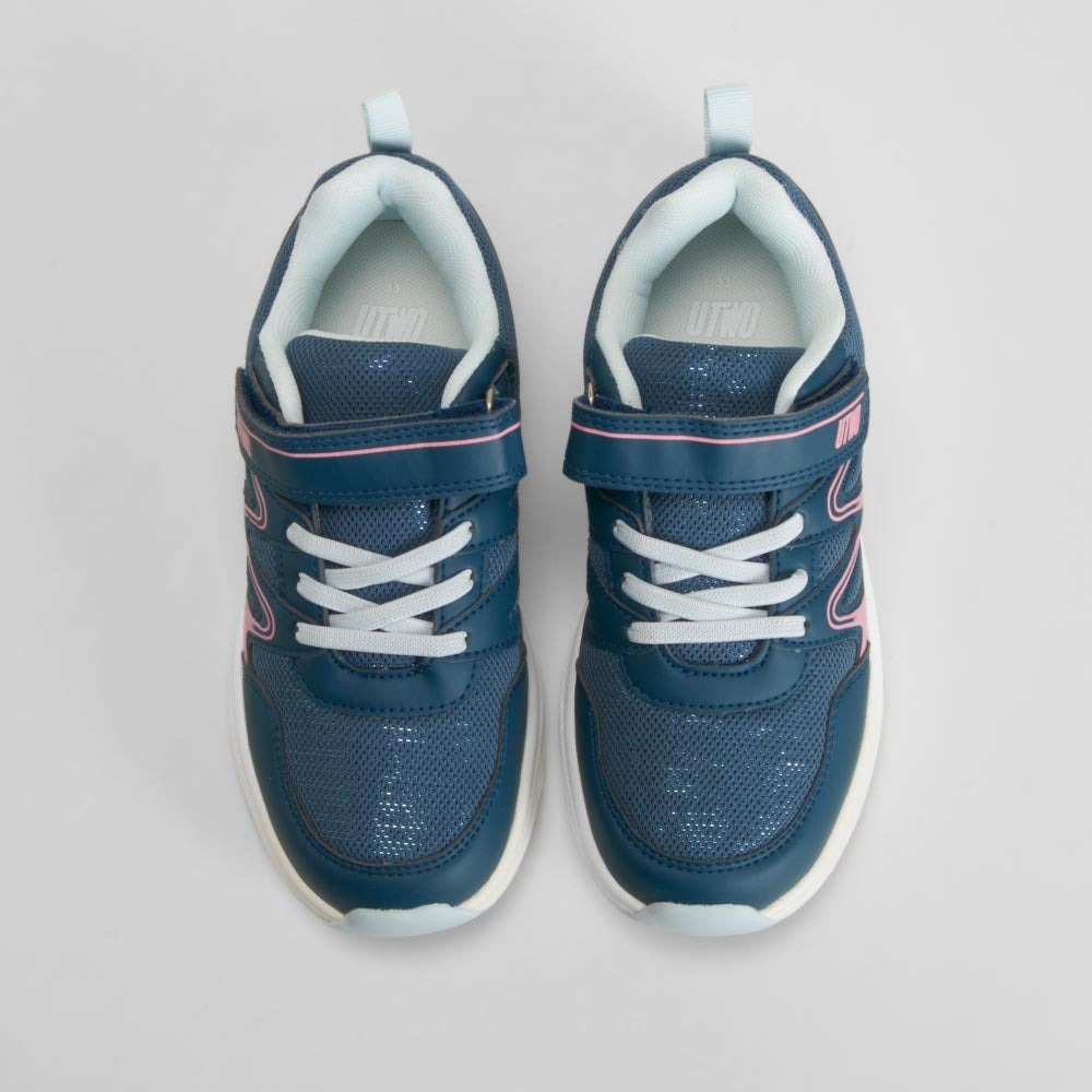 Deportiva running brillo velcro azul UTWO