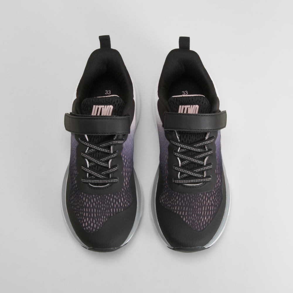 Zapatilla deportiva running fast negra y rosa UTWO