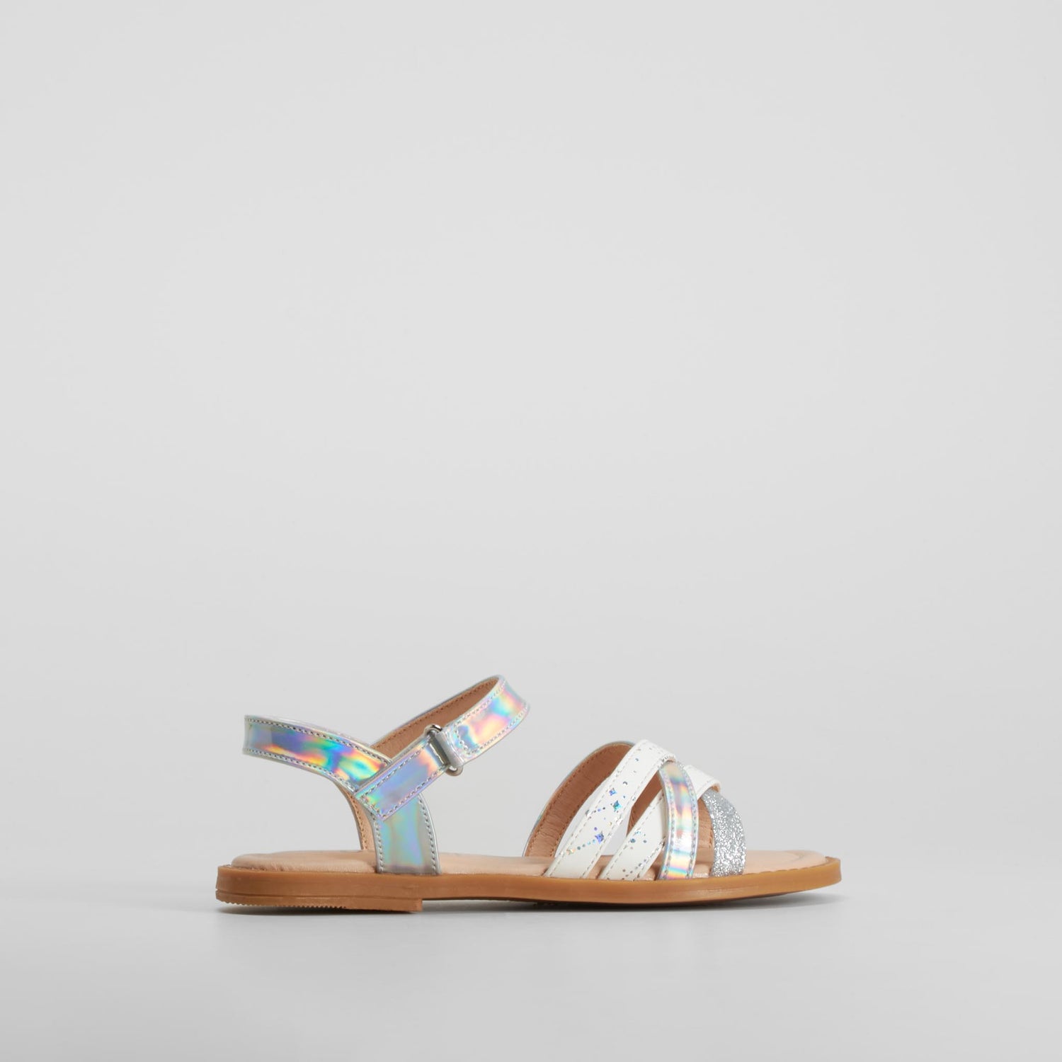 Sandalia tiras brillantes plata OH GIRL!