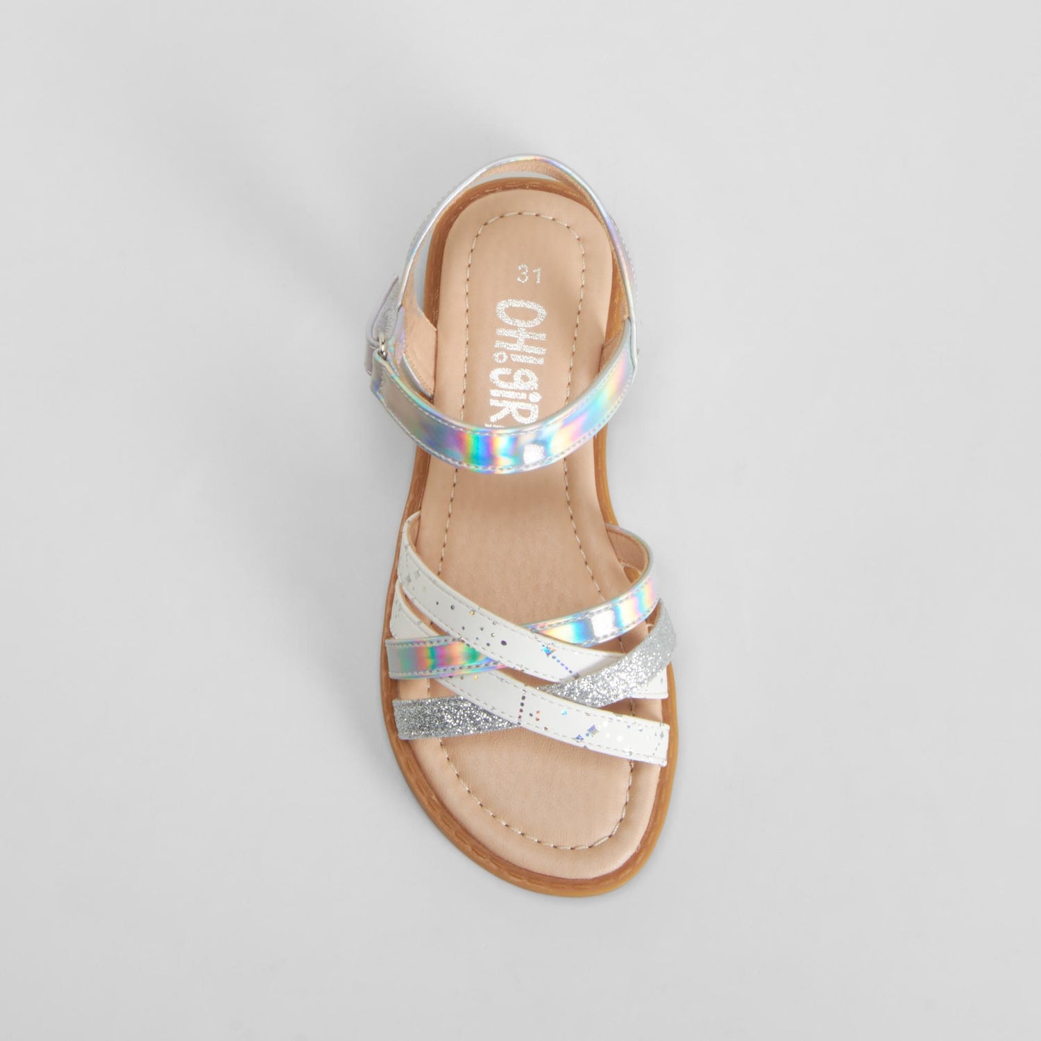 Sandalia tiras brillantes plata OH GIRL!
